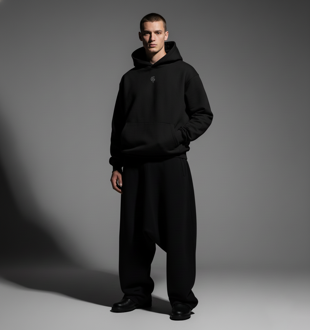 Basic Black Boxy Oversized Hoodie