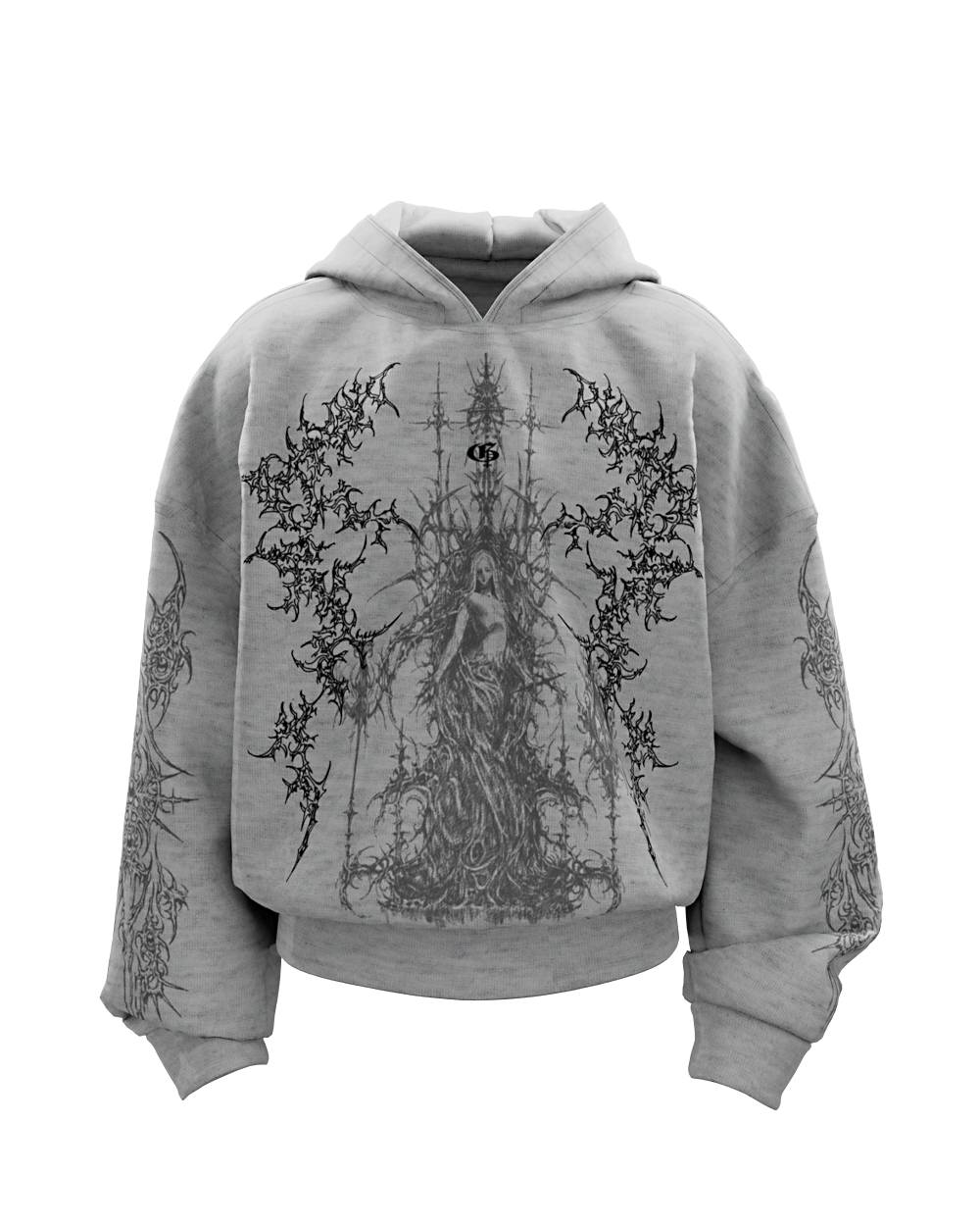 Skorn Grey Boxy Oversized Hoodie